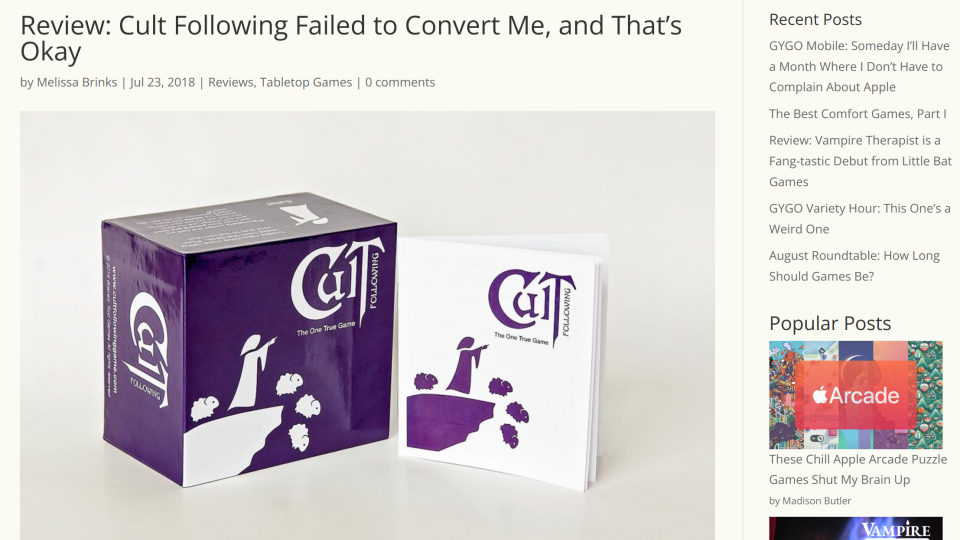 Cult Following Failed to Convert Me, and That’s Okay